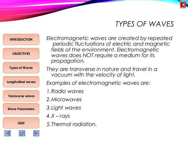 Physics M5 Types of waves and wave parameters