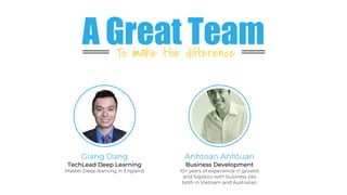 A Great TeamTo make the difference
Giang Dang Anhtoan Anhtuan
 
