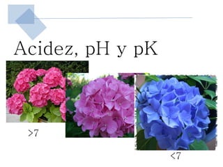 Acidez, pH y pK



 >7

                  <7
 