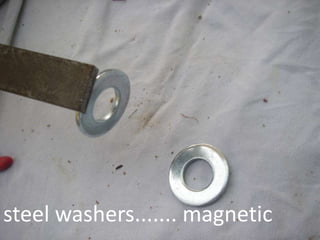steel washers....... magnetic
 