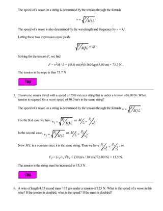 Phys 1100 waves solutions | PDF