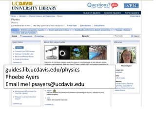 Library research in physics: tips for new researchers Slide 21