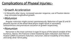 Accelaration Injries Physeal injuries - cause , clinical features and management | PPTX