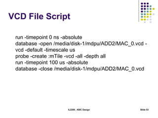 Vcd File Example Physical Design, ASIC Design, Standard Cells | PDF