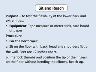 sit and reach test with tape measure