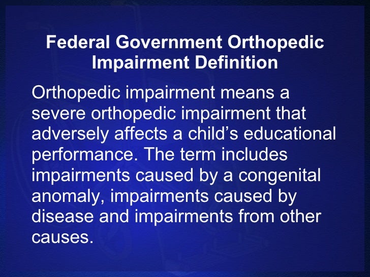 Physical Impairments 97 2003