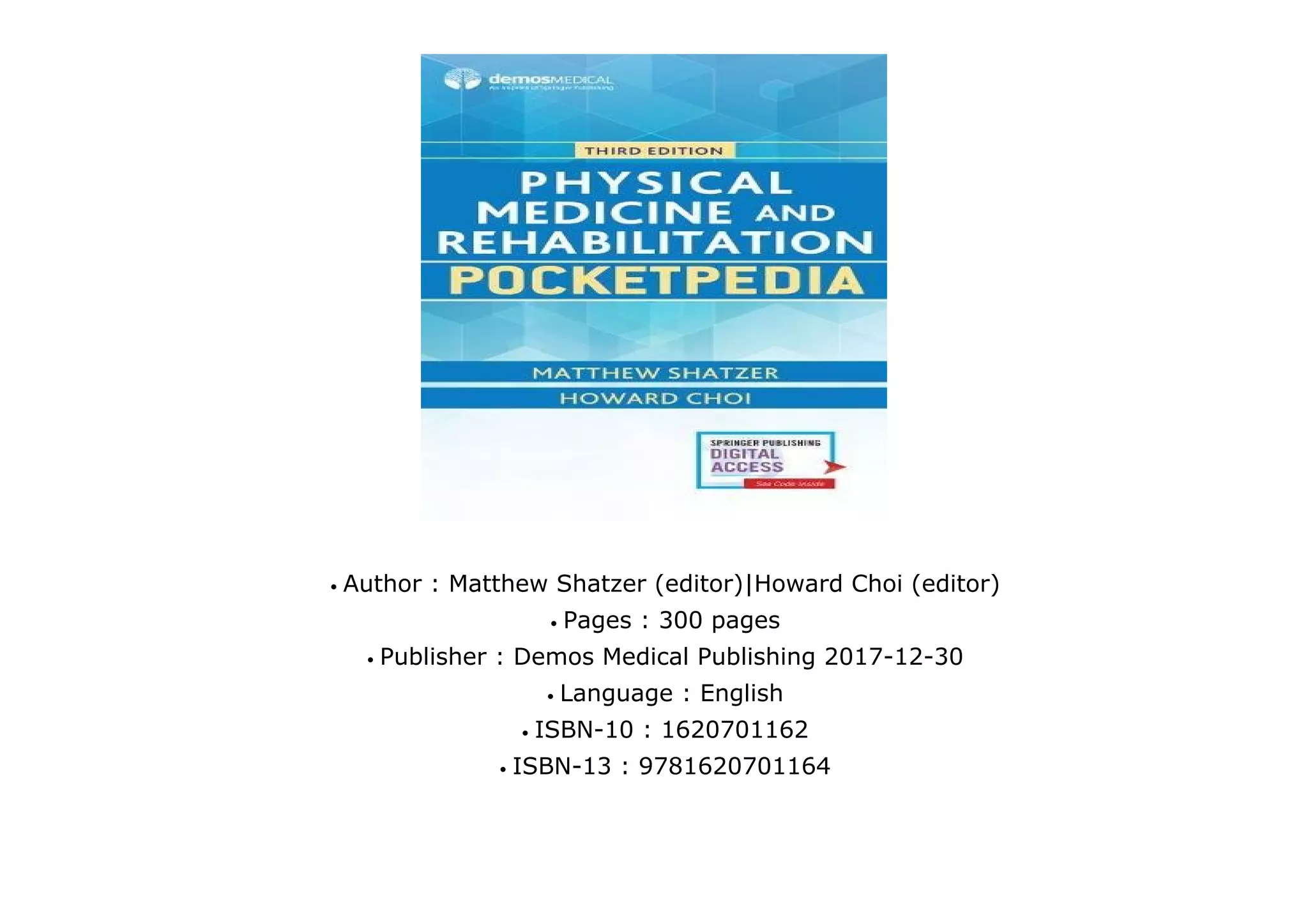 Physical Medicine and Rehabilitation Pocketpedia | PDF