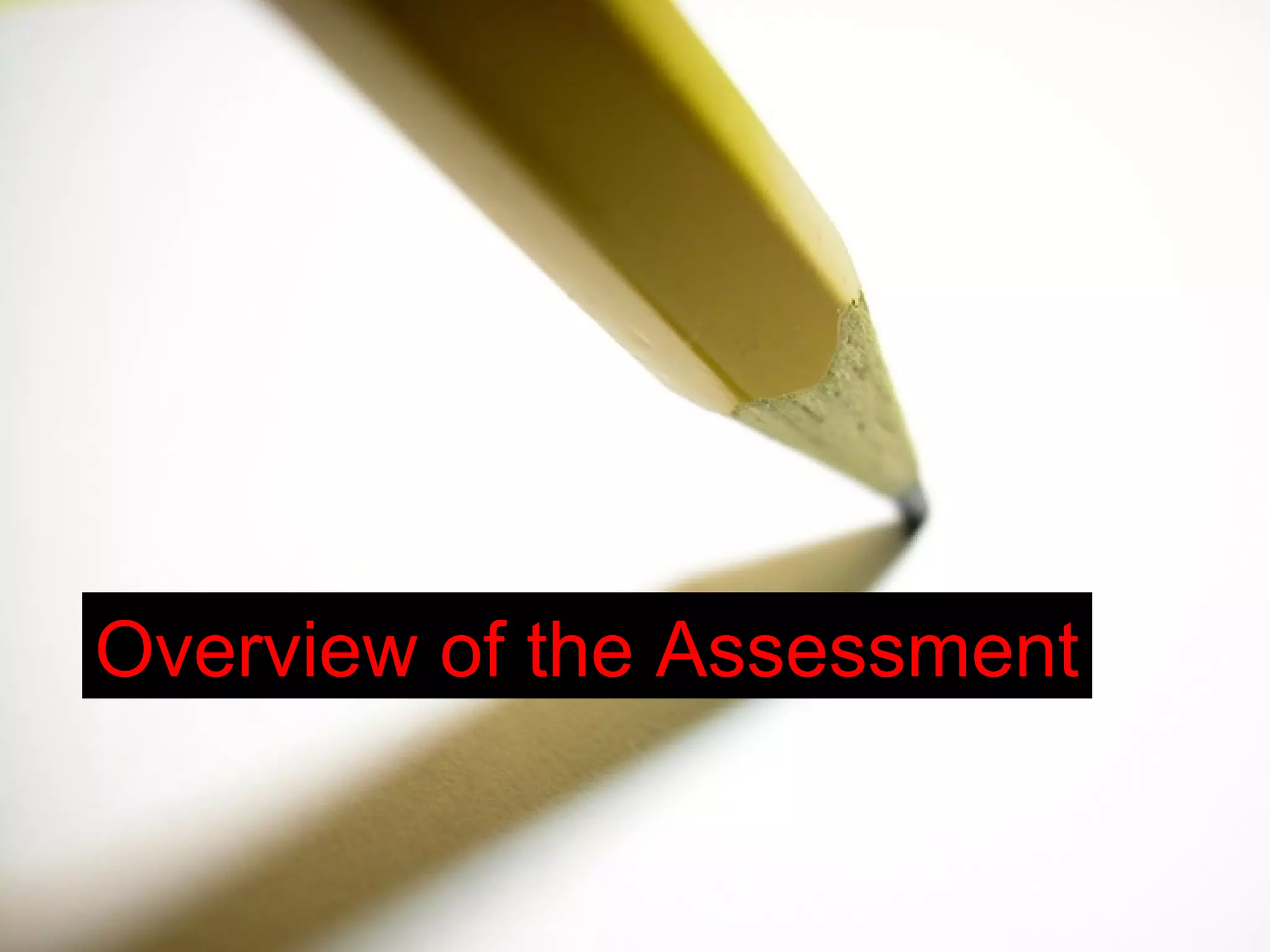 Overview of the Assessment 