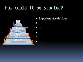 How could it be studied?

             Experimental design:
             ...
             ...
             ...
             ...
             ...
 