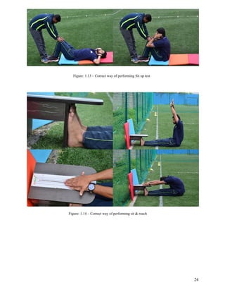 24
Figure: 1.13 – Correct way of performing Sit up test
Figure: 1.14 – Correct way of performing sit & reach
 