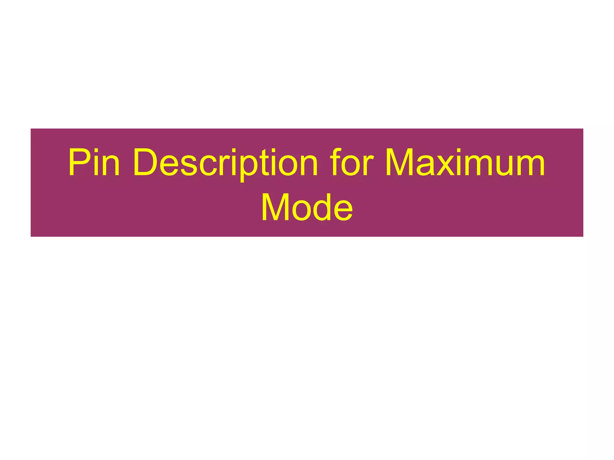Pin Description for Maximum
Mode
 