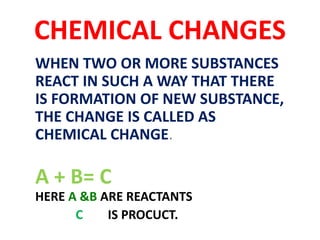 Physical and chemical change class 7TH | PPTX