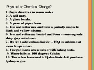 Physical and chemical changes | PPT