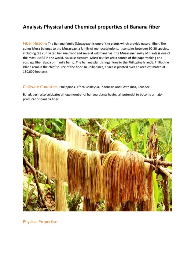 Physical and Chemical properties of Pineapple leaf Fiber ,Linen fiber