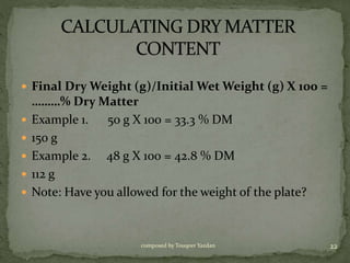 Physical and chemical tests for silage quality 2 | PPTX