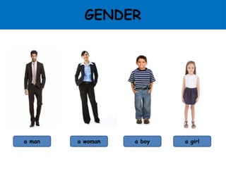 GENDER
a man a woman a boy a girl
 