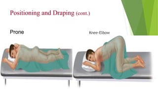 Positioning and Draping (cont.)
Prone Knee-Elbow
 