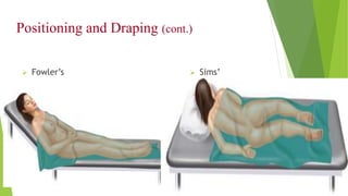  Fowler’s  Sims’
Positioning and Draping (cont.)
 