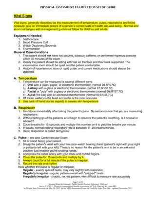 Physical assessment exam study guide | PDF
