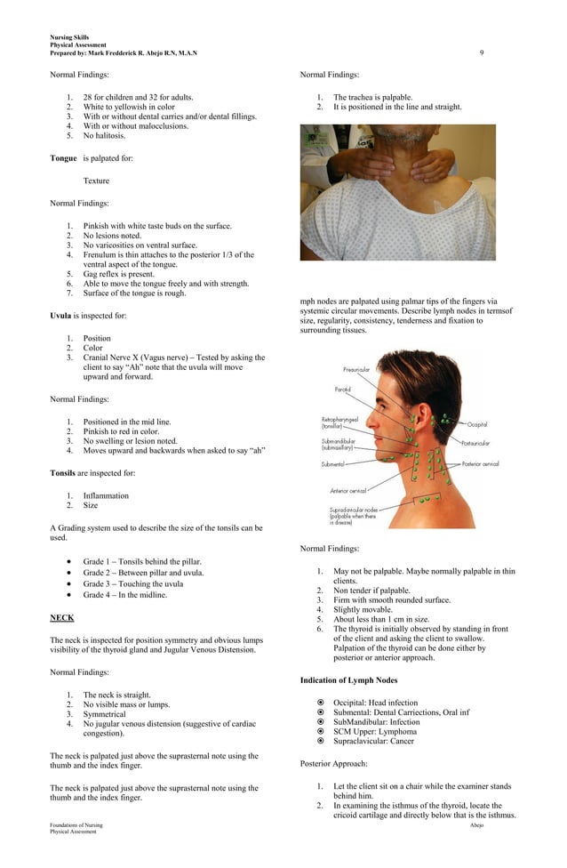 Physical Assessment Handouts PDF