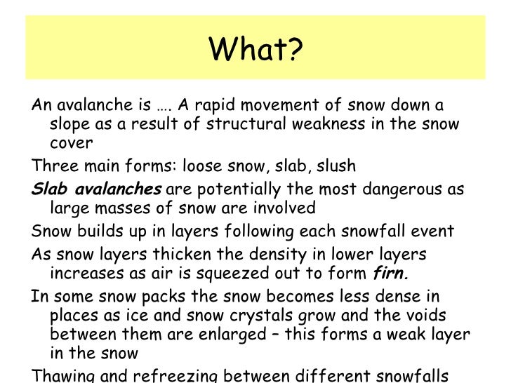 Physical Causes Lesson 3 Avalanche