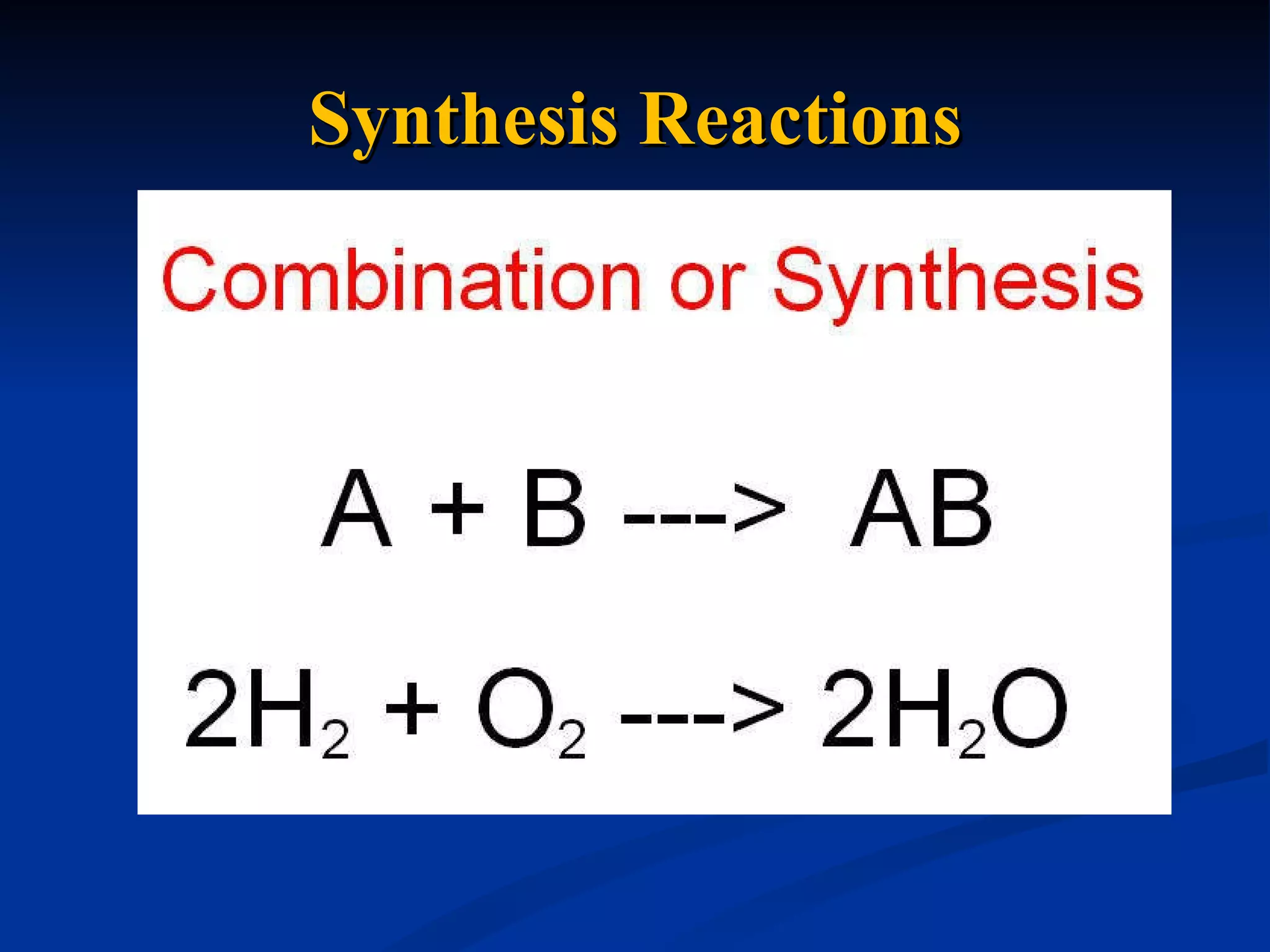 Synthesis  Reactions 