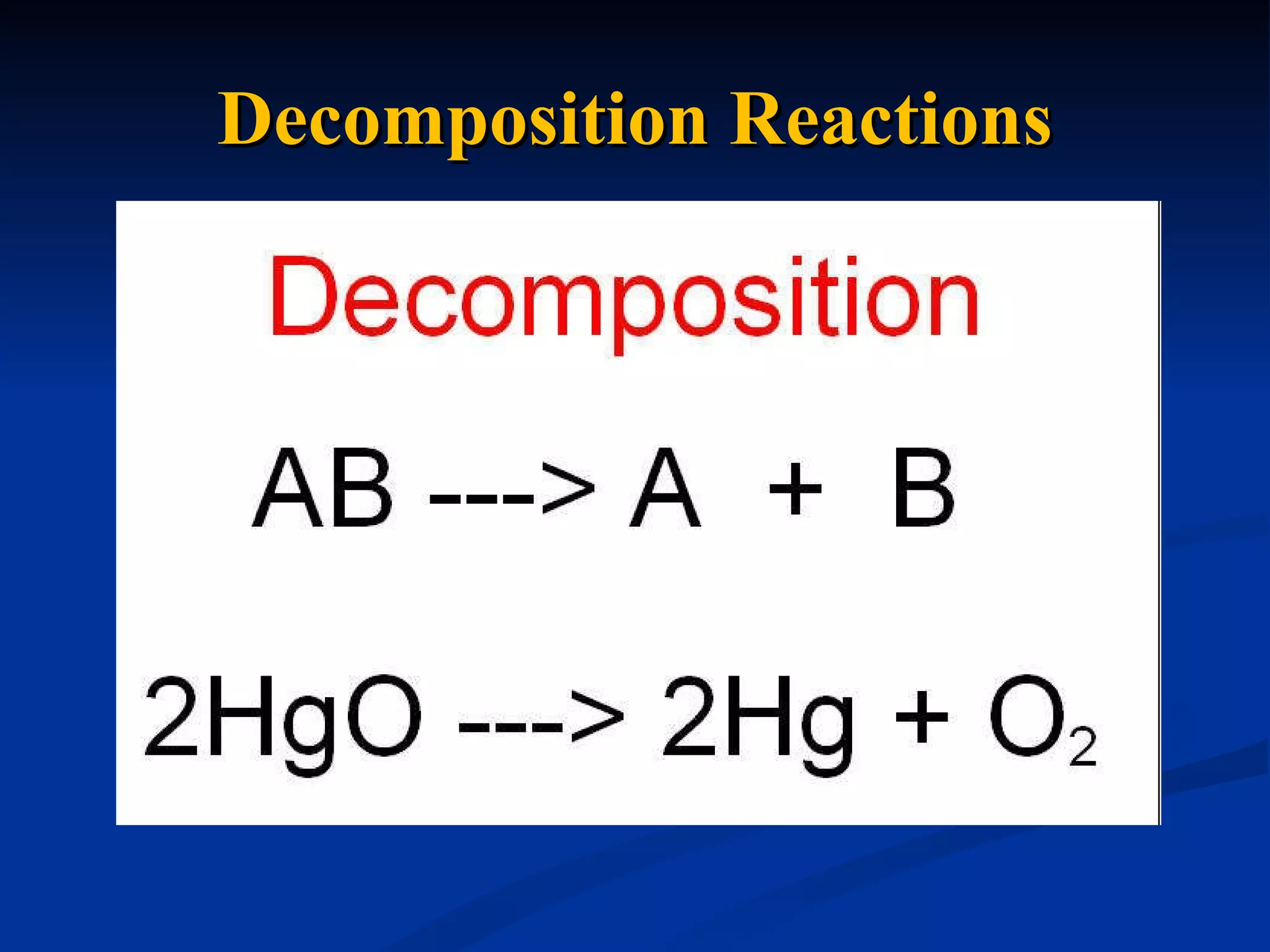 Decomposition Reactions 