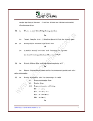 Physical design vlsi circuits jan 2013
