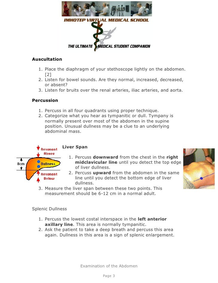 IVMS ICMPhysical diagnosis Abdominal Exam