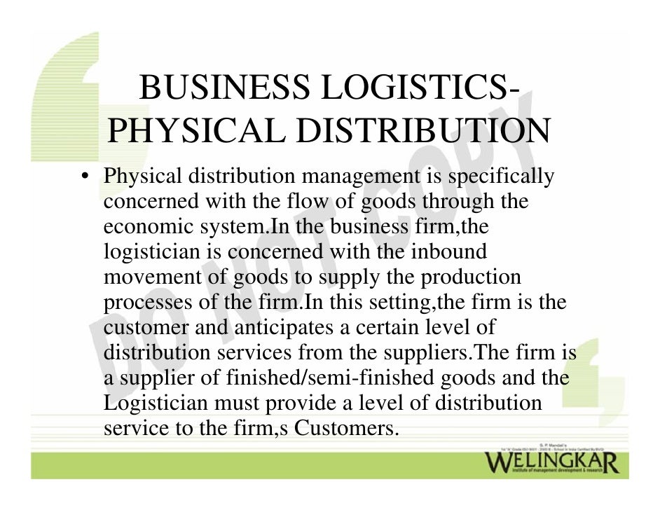 Physical Distribution Management Overview