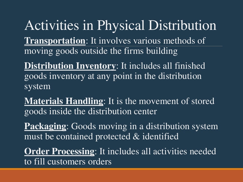 Physical distribution management