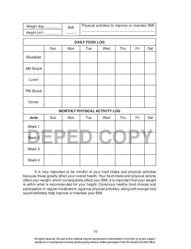 Physical education 10 learning material