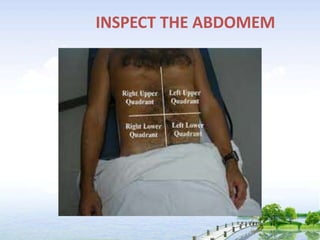 INSPECT THE ABDOMEM
 