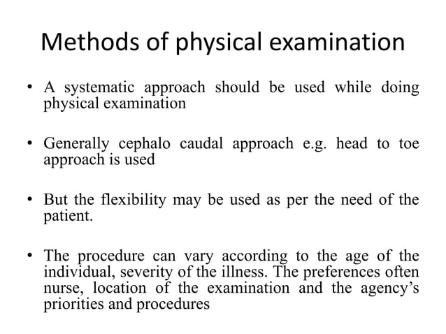 Physical examination, Fundamentals of Nursing | PPT