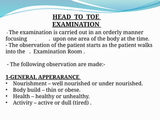 physical examination.pptx of entire patient body. | PPTX