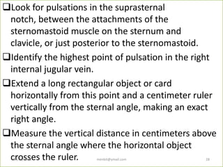 Substernal Notch Ruler Physical examination of cvs | PPTX