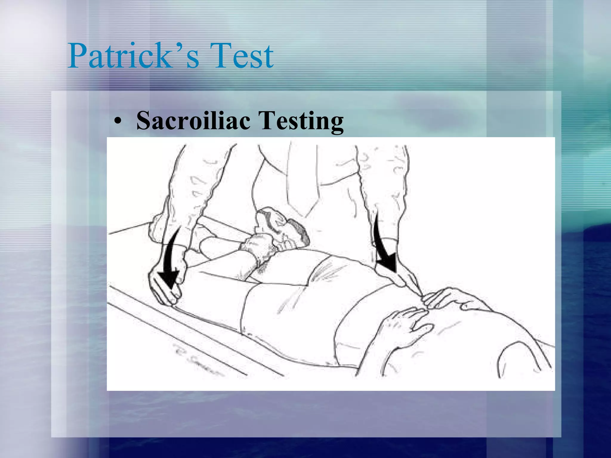 Patrick’s Test Sacroiliac Testing 