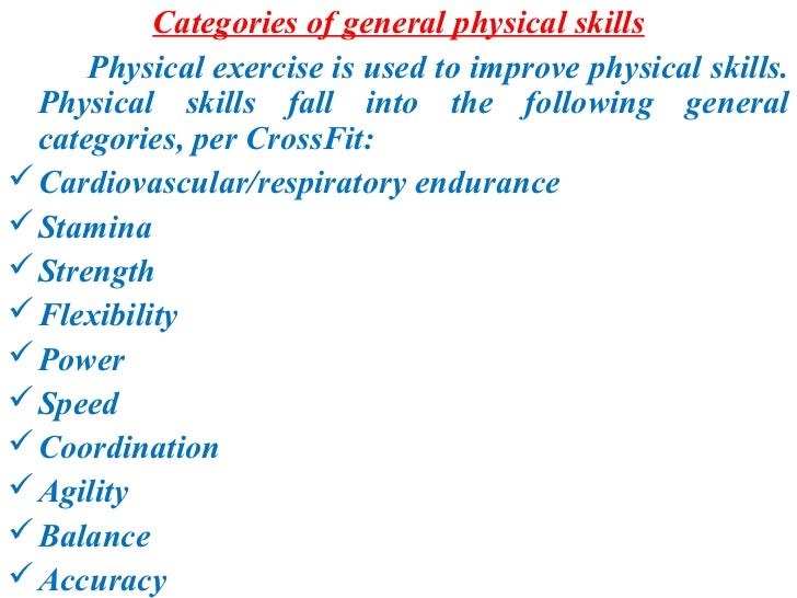 physical exercise exercise categories