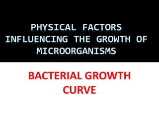 BACTERIAL GROWTH
CURVE
 