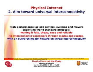 Physical internet manifesto 1.8 2011 03-28 english bm | PDF