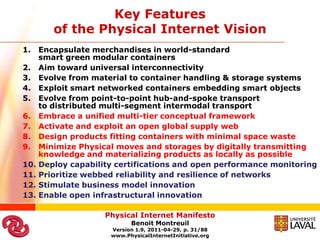 Internet Physical Examples Physical internet manifesto 1.9 2011 04-21 english bm | PPTX