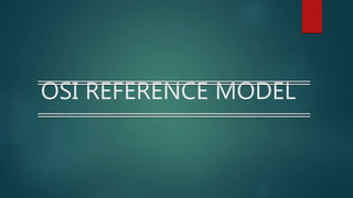 OSI REFERENCE MODEL
 