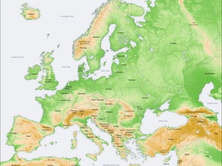 Physical map of europe