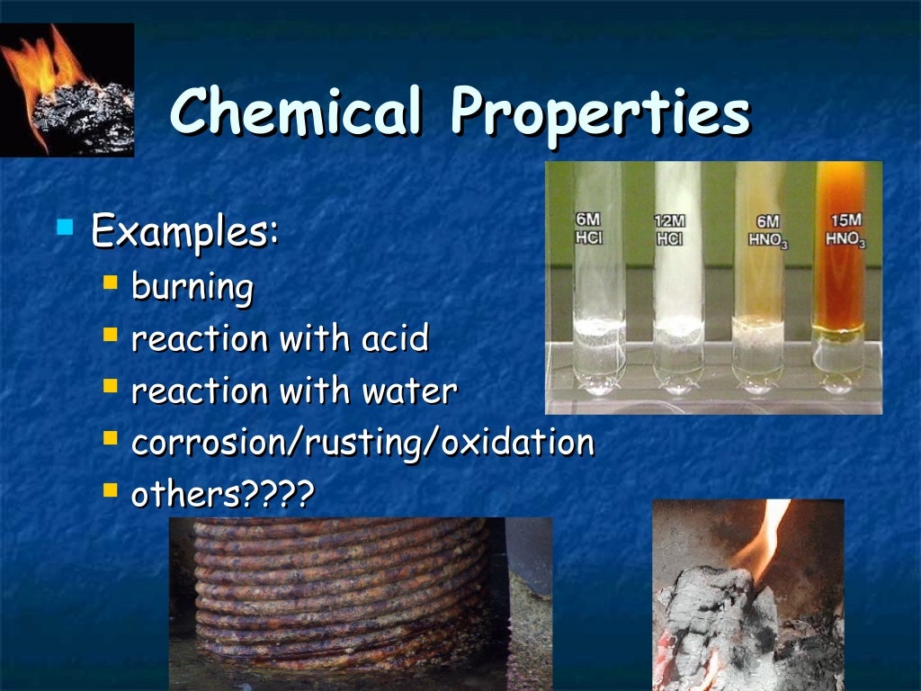 Physical mechanical chemcial properties of materials