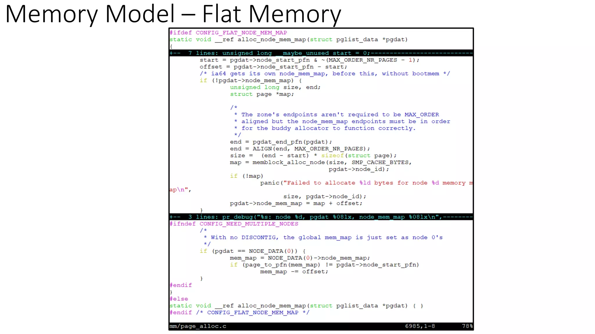 Memory Model – Flat Memory
 