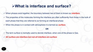 Surface and Interfacial tension