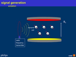 HOME
philips
Bo
transmit
coil
radio
frequency
transmitter
signal generation
exitation
 