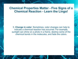 Matter Color Science Physical Properties of Matter Science 11 | PDF