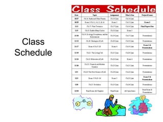 Class 
Schedule 
 