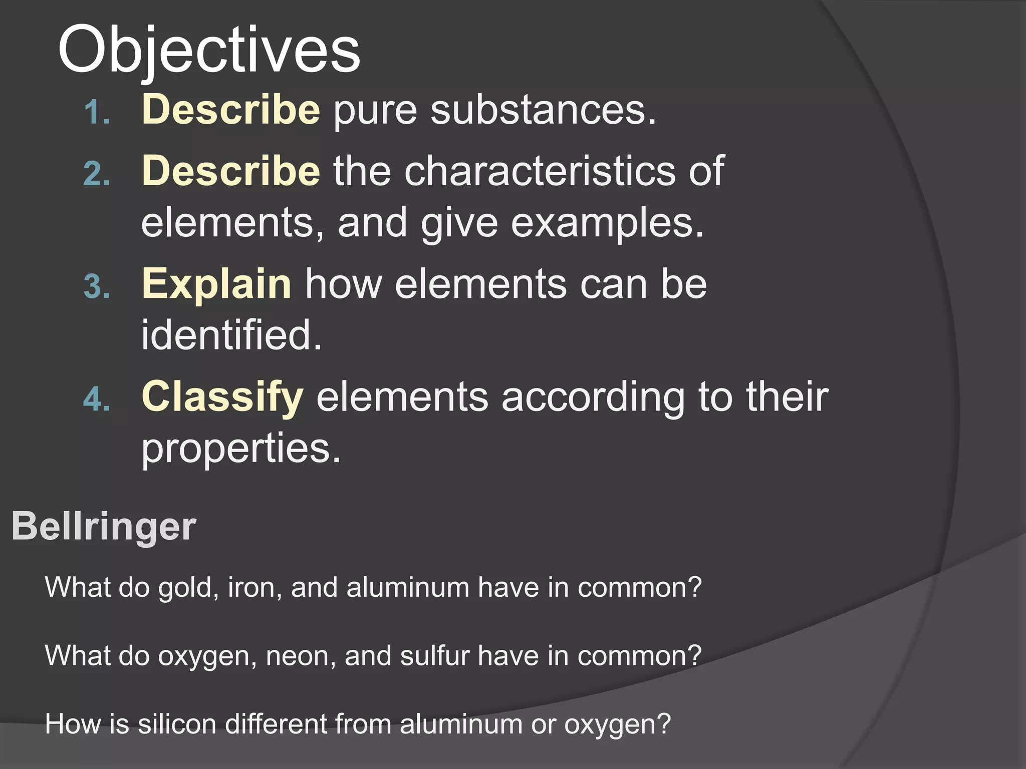 Physical Science 3.1 : Elements | PPTX
